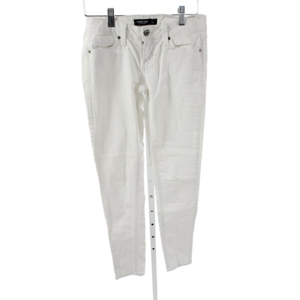 Just USA Black Label Womens Skinny White High Rise Cotton Jeans Size 25